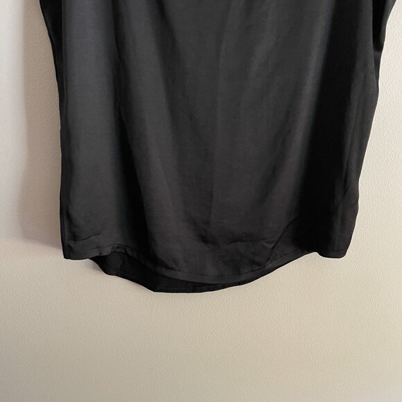 Express Women S Black Satin Front Off The Shoulder Short Sleeve London Tee NWT - Picture 3 of 9